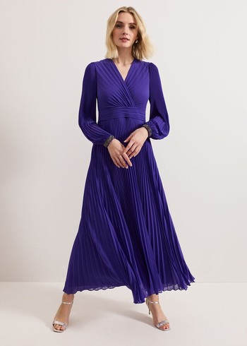 Phase Eight Vila Beaded Dress Purple USA | 6519284-ML